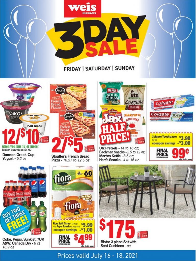 Weis Markets Three Day Ad Jul 16 Jul 18, 2021