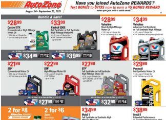 AutoZone Monthly Circular Aug 24 – Sep 20, 2021