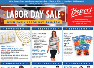 Boscov’s Labor Day Sale Aug 19 – Aug 25, 2021