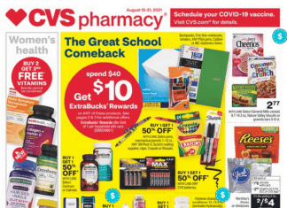 CVS Weekly Ad Aug 15 – Aug 21, 2021