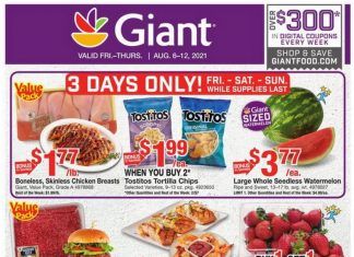 Giant Food Weekly Ad Aug 06 – Aug 12, 2021
