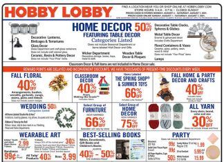 Hobby Lobby Weekly Ad Aug 01 – Aug 07, 2021