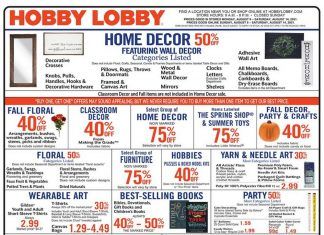 Hobby Lobby Weekly Ad Aug 08 – Aug 14, 2021