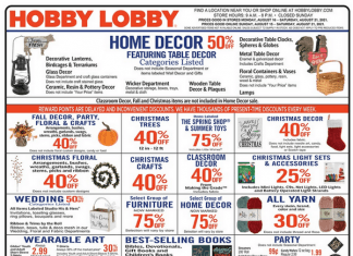 Hobby Lobby Weekly Ad Aug 15 – Aug 21, 2021