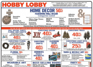 Hobby Lobby Weekly Ad Aug 22 – Aug 28, 2021