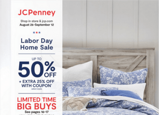 JCPenney Labor Day Home Sale Aug 26 – Sep 12, 2021