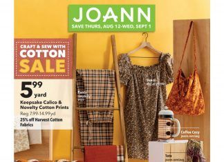 Jo-Ann Weekly Ad Aug 12 – Sep 01, 2021