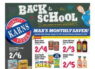 Karns Quality Foods Monthly Ad Aug 10 – Sep 06, 2021