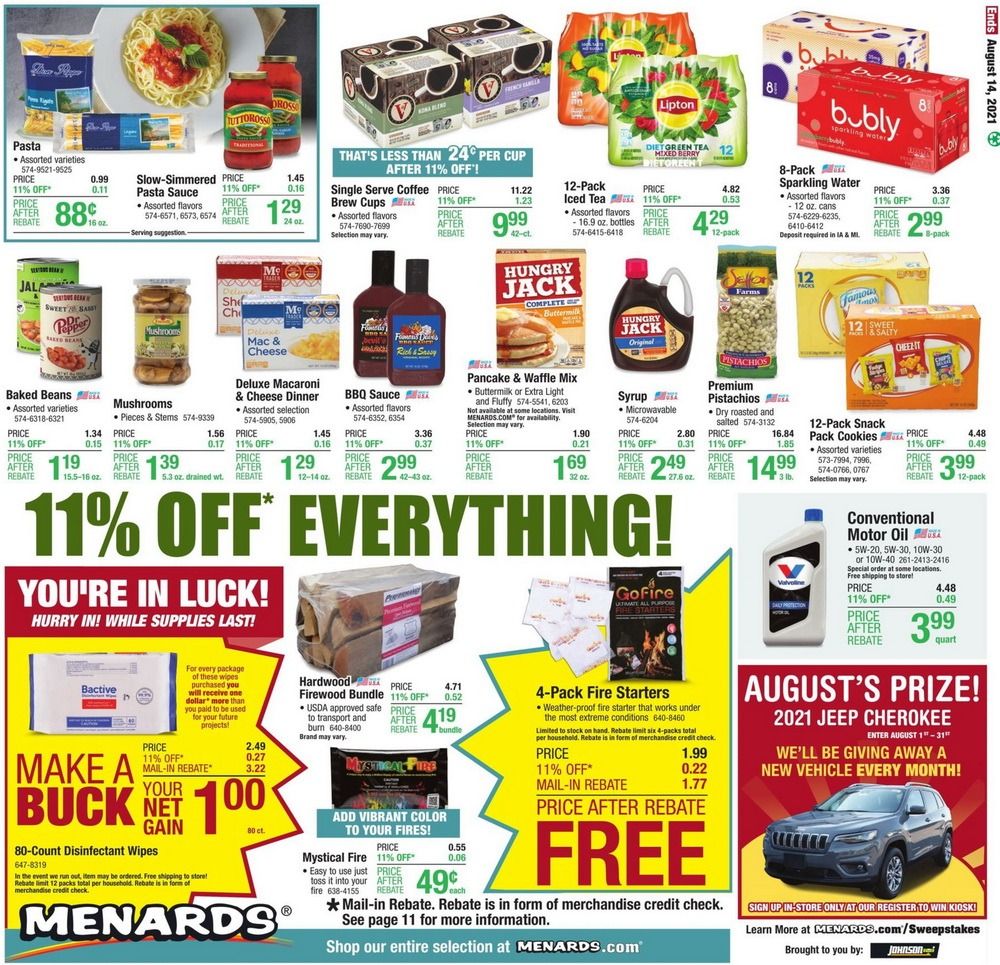Menards Weekly Ad Aug 05 Aug 14, 2021