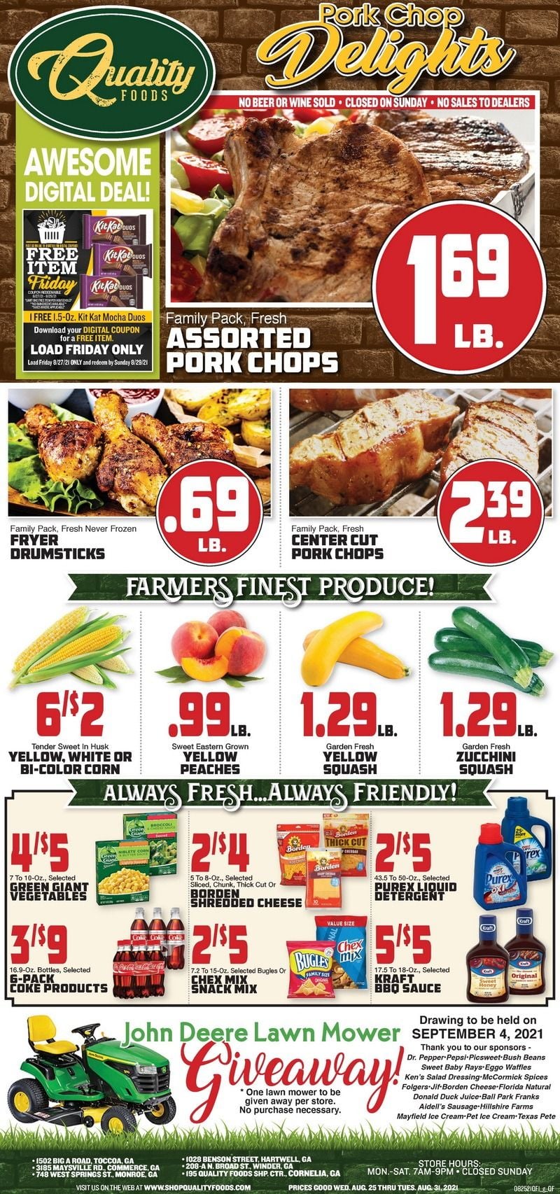 Quality Foods Weekly Ad Aug 25 Aug 31, 2021