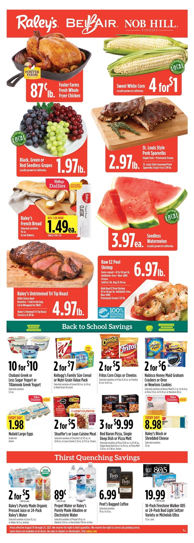 Raley's Supermarkets Weekly Ad Aug 18 – Aug 24, 2021