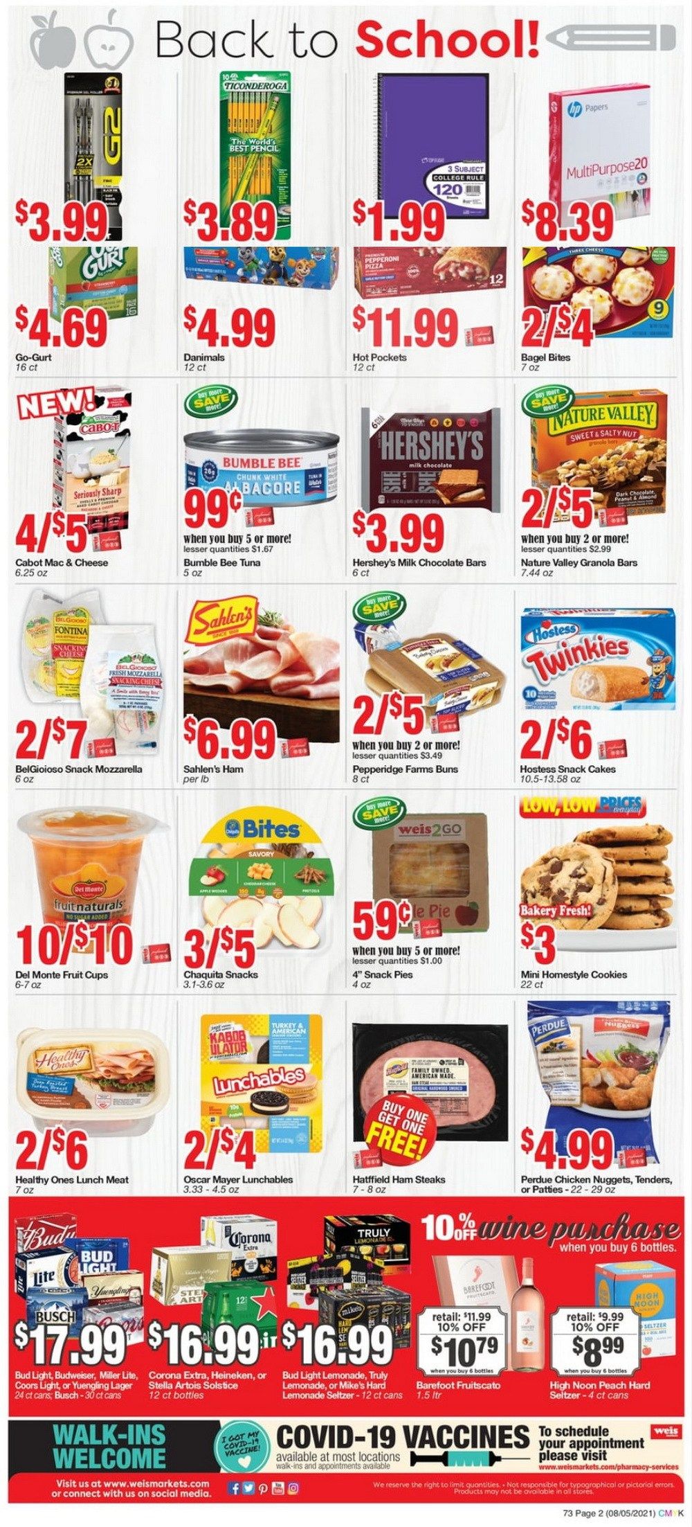 Weis Markets Weekly Ad Aug 05 Aug 12, 2021