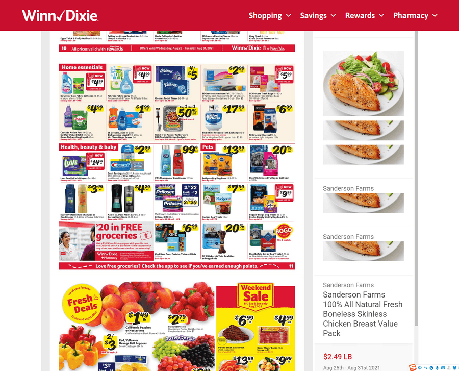 Winn-Dixie Weekly Ad Aug 25 – Aug 31, 2021
