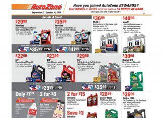 AutoZone Monthly Circular Sep 21 – Oct 18, 2021
