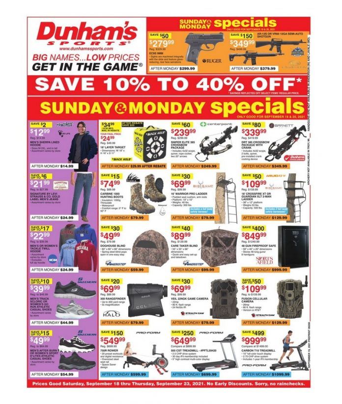 Dunham's Sports Weekly Ad Sep 18 Sep 23, 2021