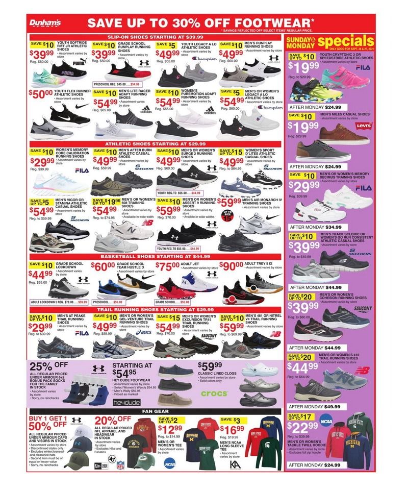 Dunham's Sports Weekly Ad Sep 25 Sep 30, 2021