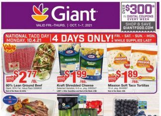 Giant Food Weekly Ad Oct 01 – Oct 07, 2021