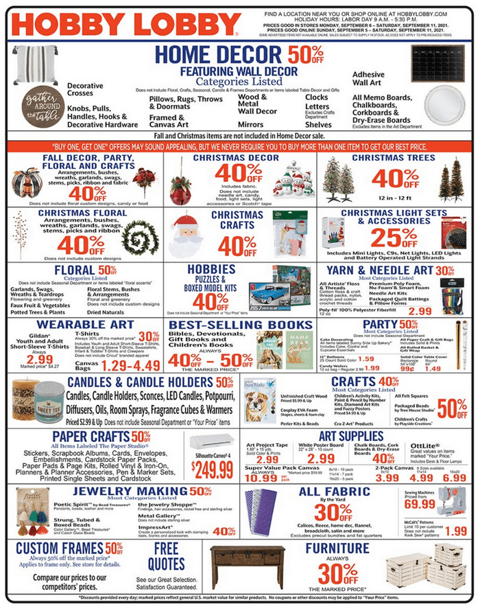 hobby lobby weekly ad with coupon hobby lobby weekly ad with coupon