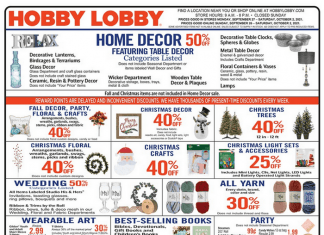 Hobby Lobby Weekly Ad Sep 26 – Oct 02, 2021