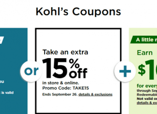 Kohl’s Coupon Sale Until Sep 26, 2021