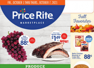 Price Rite Weekly Ad Oct 01 – Oct 07, 2021