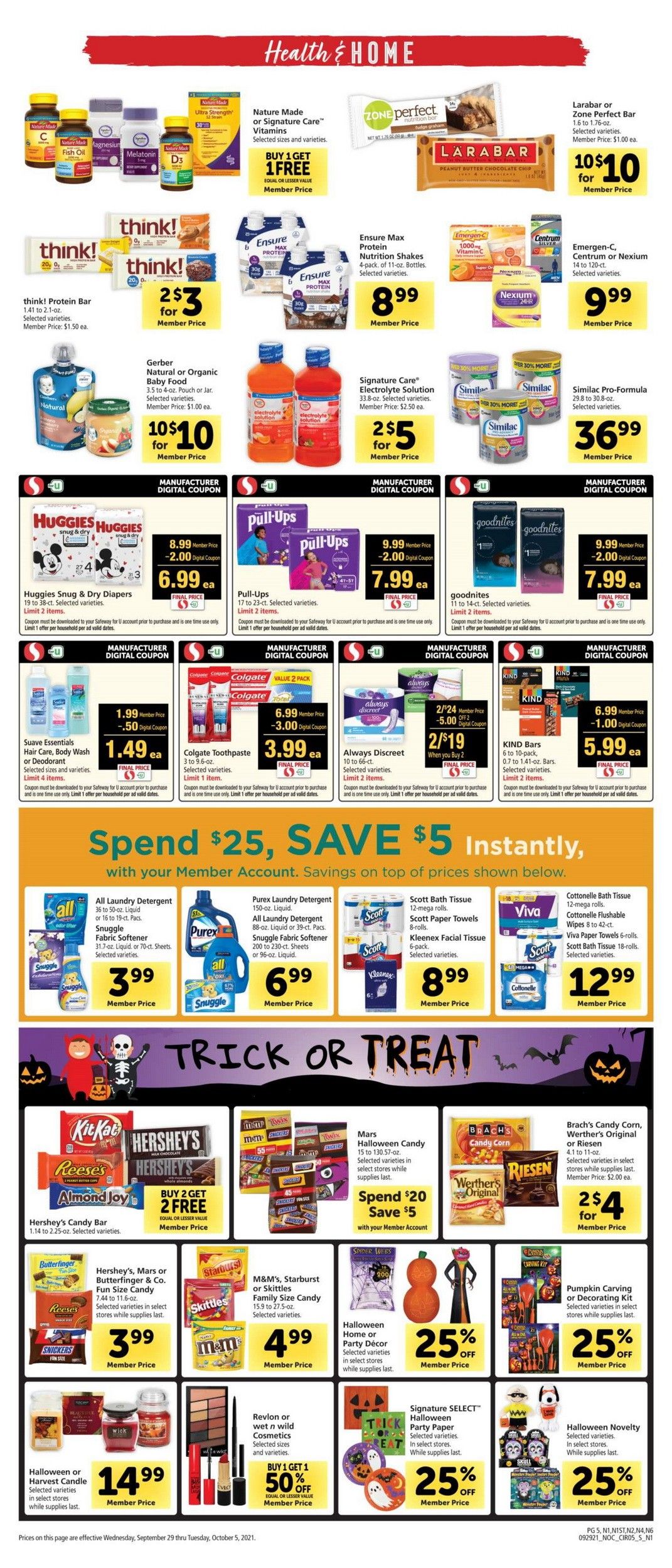 Safeway Weekly Ad Sep 29 Oct 05, 2021 (Halloween Promotion Included)