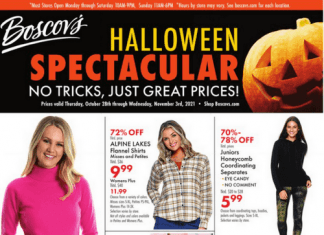 Boscov’s Weekly Ad Oct 28 – Nov 03, 2021 (Halloween Promotion Included)