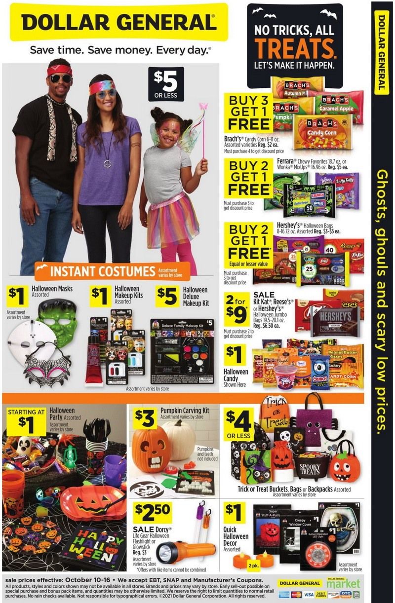 Dollar General Weekly Ad Oct 10 Oct 16, 2021 (Halloween Promotion