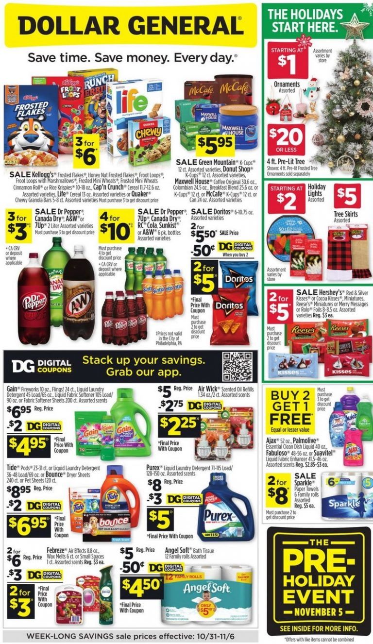 Dollar General Weekly Ad Oct 31 Nov 06, 2021