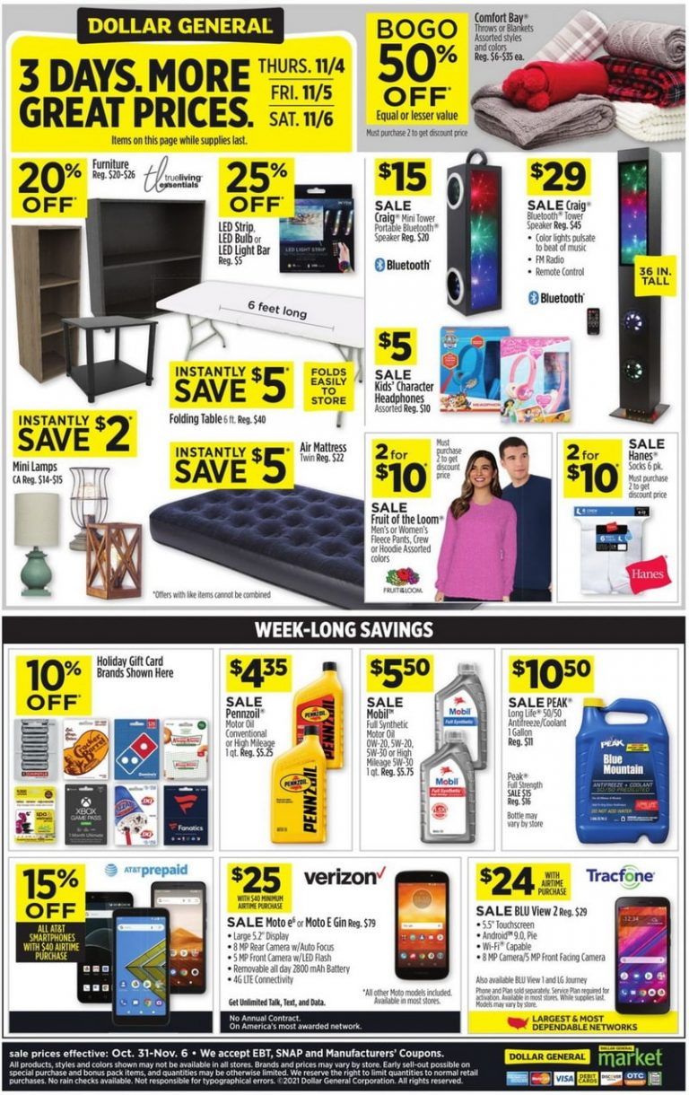 Dollar General Weekly Ad Oct 31 Nov 06, 2021