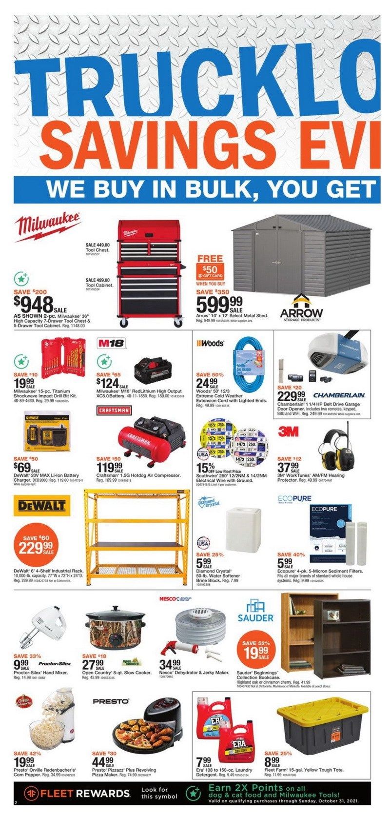 Fleet Farm Truckload Savings Event Oct 22 Oct 24, 2021