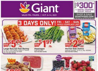 Giant Food Weekly Ad Oct 08 – Oct 14, 2021 (Halloween Promotion Included)