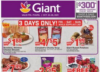 Giant Food Weekly Ad Oct 22 – Oct 28, 2021 (Halloween Promotion Included)