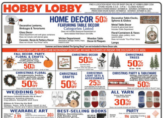 Hobby Lobby Weekly Ad Oct 24 – Oct 30, 2021