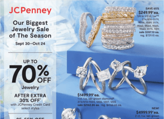 JCPenney Biggest Seasonal Jewelry Sale Sep 30 – Oct 24, 2021