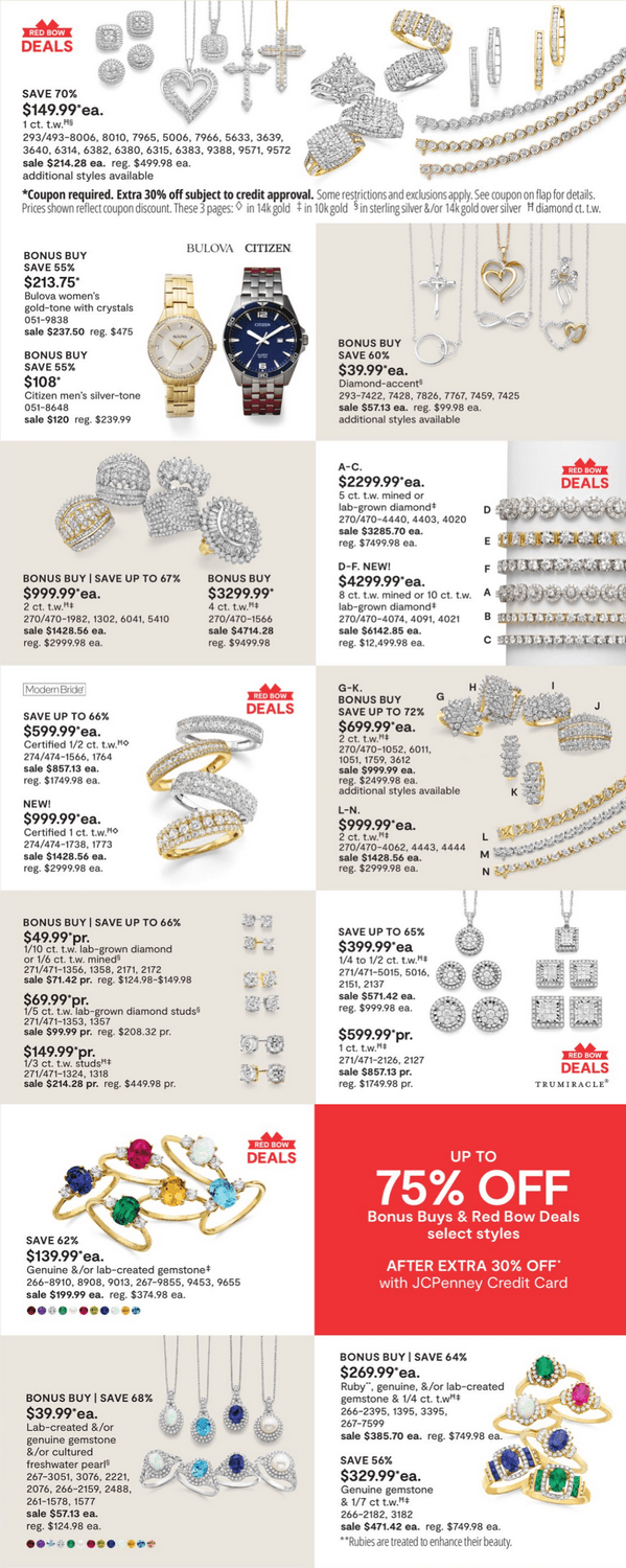 JCPenney Jewelry Flyer Sale Oct 18 Oct 24, 2021