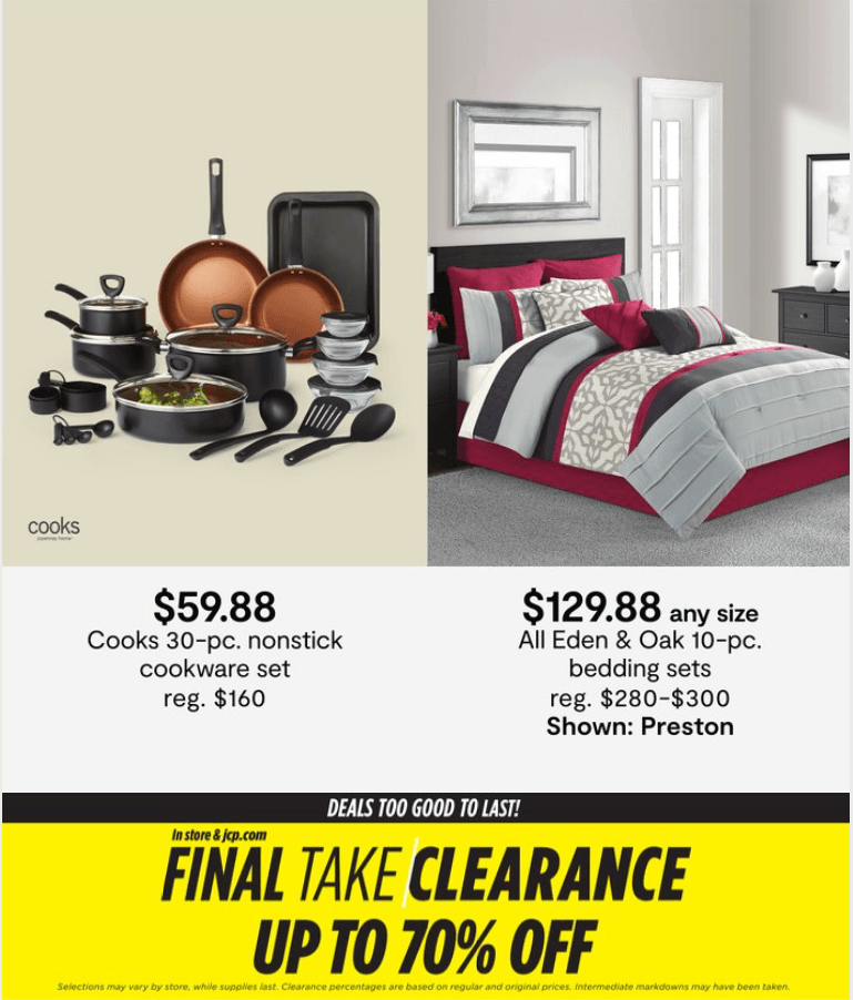 JCPenney Seasonal Lowest Prices Sale Oct 21 Oct 24, 2021