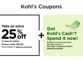 Kohl’s Coupon Sale Until Oct 17, 2021