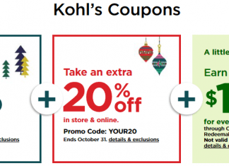 Kohl’s Coupon Sale Until Oct 31, 2021