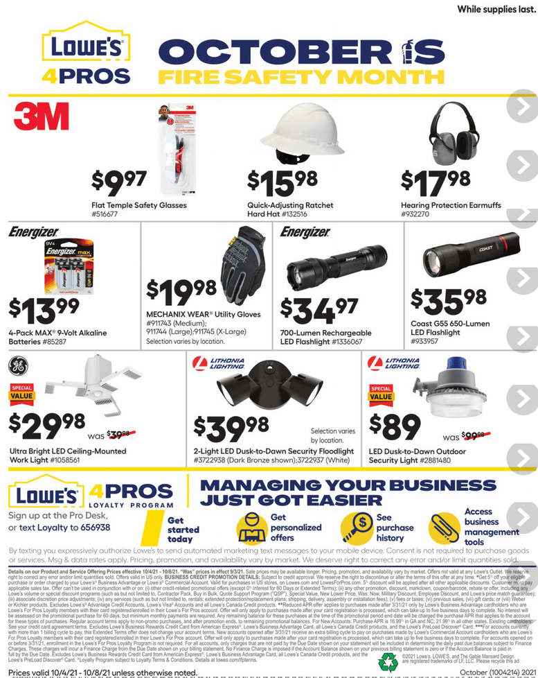 Lowe's Weekly Ad Oct 04 Oct 08, 2021