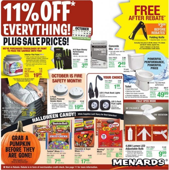 Menards Weekly Ad Oct 14 Oct 23, 2021