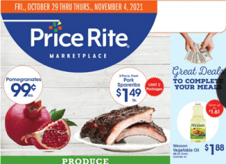 Price Rite Weekly Ad Oct 29 – Nov 04, 2021