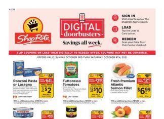 ShopRite Weekly Ad Oct 03 – Oct 09, 2021 (Halloween Promotion Included)