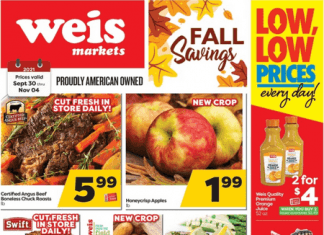 Weis Markets Weekly Sale Sep 30 – Nov 04, 2021
