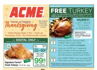 ACME Weekly Ad Nov 19 – Nov 25, 2021 (Thanksgiving Promotion Included)