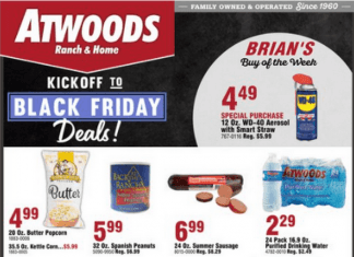 Atwoods Black Friday Ad Nov 10 – Nov 14, 2021