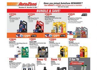 AutoZone Monthly Circular Nov 16 – Dec 27, 2021