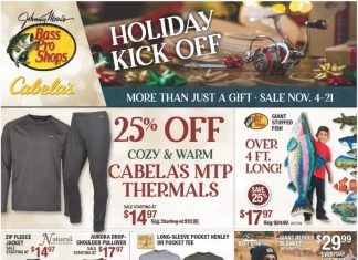 Bass Pro Shops Holiday Sale Nov 04 – Nov 21, 2021