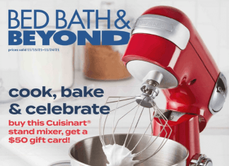 Bed Bath & Beyond Weekly Ad Nov 15 – Nov 24, 2021