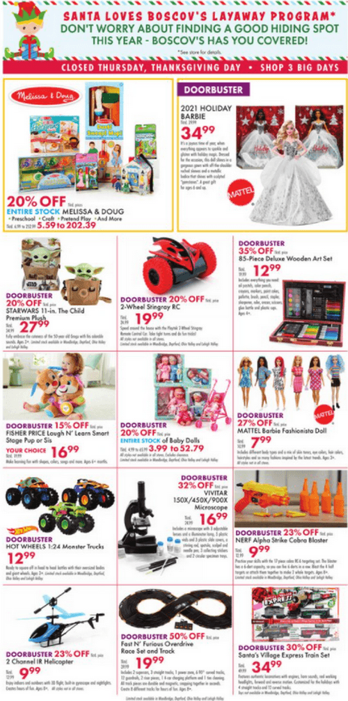 Boscov's Black Friday Ad Nov 25 Nov 28, 2021